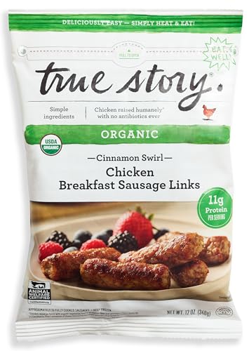 True Story Foods Organic Cinnamon Swirl Chicken Breakfast Links, 12 OZ