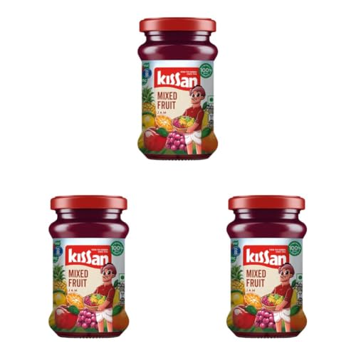 Image of Kissan Mixed Fruit Jam, With Real Fruit Ingredients, 200 g (Pack of 3)