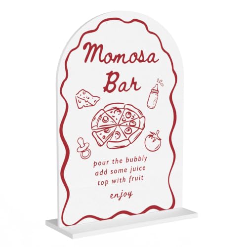 Momosa Bar Special Delivery Pizza Baby Shower Sign Decorations 5"x7"