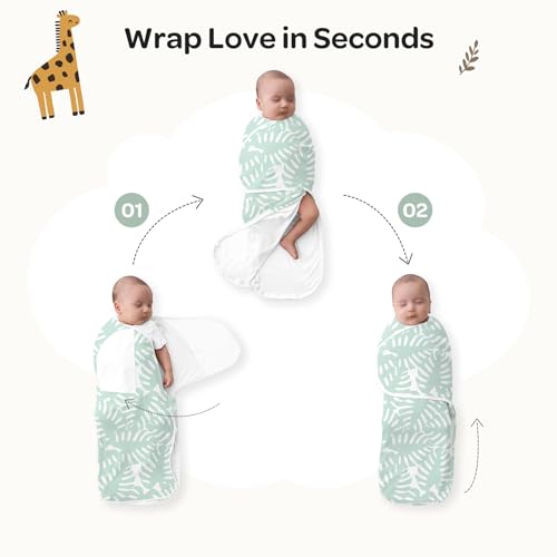 Image of Momcozy Swaddles for Newborns, Quiet Fastener Swaddle Suitable for Infant 0-3 Months, New-Parent-Friendly Sleep Sack, Reduce Startle Reflex, Newborn Boys Girls Registry Essentials, 2-Pack, Bravery