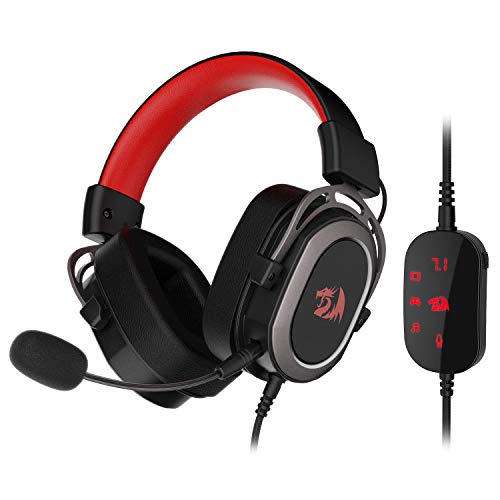Redragon H710 Helios USB Wired Gaming Headset, 7.1 Surround Sound - Memory Foam