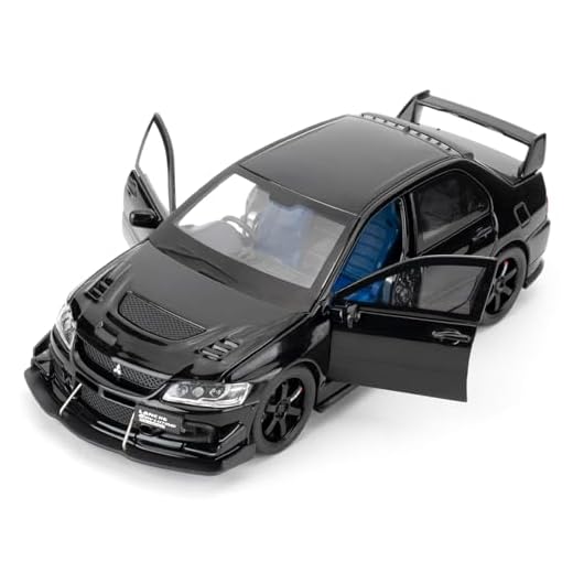 BGHSCA Compatible con coches Mitsubishi Lancer Evolution 1:32, Pull Back Diecast Collectible Toy Car con sonidos y luces para niños, niños, niñas y adultos, regalo negro