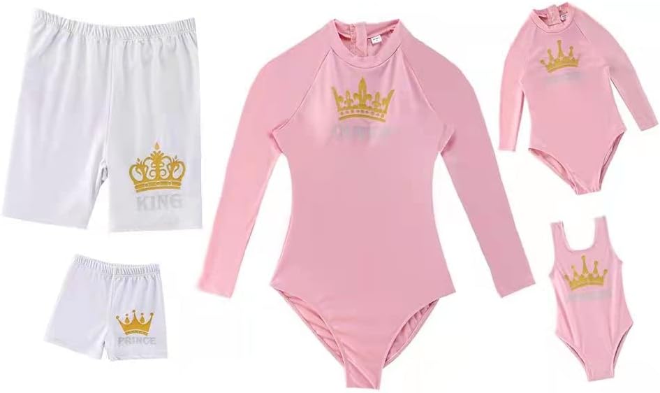 Matching Family Outfits One Piece Swimsuit Long Sleeve Mother and Daughter Swimwear Surfing Bathing Suit