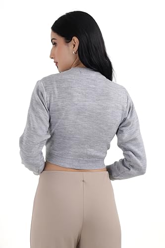 Image of Women Winter Wear V-Neck Full Sleeves Regular Fit Woollen Blouse