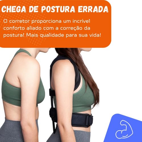 Colete Corretor Postural Masculino Feminino Unissex Ortopédico Inteligente Costas Ergonômico Coluna
