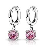GIGAJEWE Moissanite Pink Color VVS1 Total 2ct 925 Silver Drop Earrings 18K Gold Plated Diamond Test