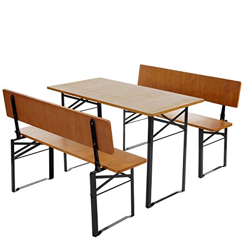 Preisvergleich Produktbild Mendler Bierzeltgarnitur Lustenau, Biertischgarnitur Festzeltgarnitur, klappbar mit Rückenlehne, 115cm