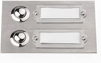 Campanello Da Incasso In Acciaio Inox Con Targhetta | Pulsante Ottone Cromato | 42V 2A - Foto 4