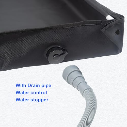 Diydeg Base de Ducha Portátil, 31.5 x 31.5 x 3.9 pulgadas, Base de Ducha Plegable con Tubería de Drenaje Desmontable, para Camping al Aire Libre, Playa (Negro) miniatura 4