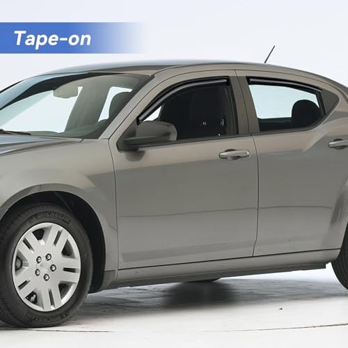 Image of Window Visors Rain Guards Shield for 2008-2014 Dodge Avenger, Out-Channel Window Vent Wind Deflectors Visors Shades for 08-14 Dodge Avenger