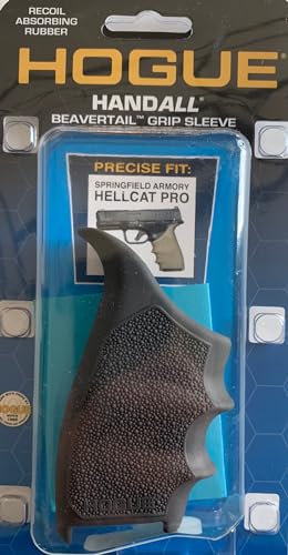 Hogue HandAll Beavertail Rubber Grip Sleeve for Springfield Armory Hellcat Pro, Slate Grey - 18322