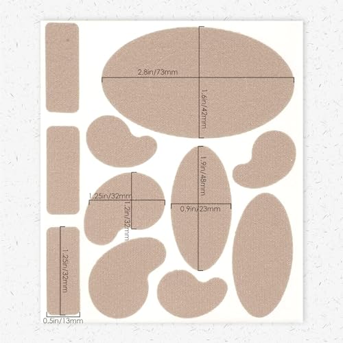 Image of 187 Pieces Moleskin Adhesive Pads for Feet Flannel Adhesive Pads 17 Sheets of 5 Shapes Blister Prevention Pads for Hiking, CJL240127206