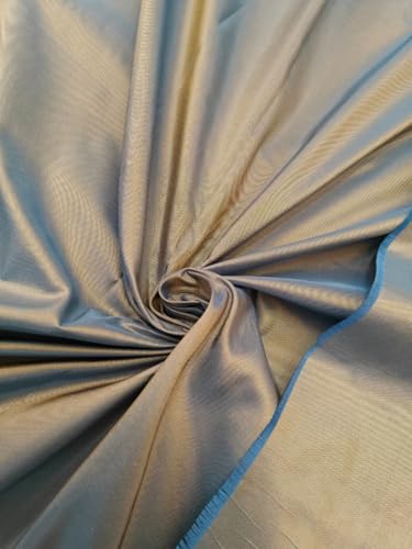 Taffetas satin de soie bleu or pour vêtement structuré chic TAF362延