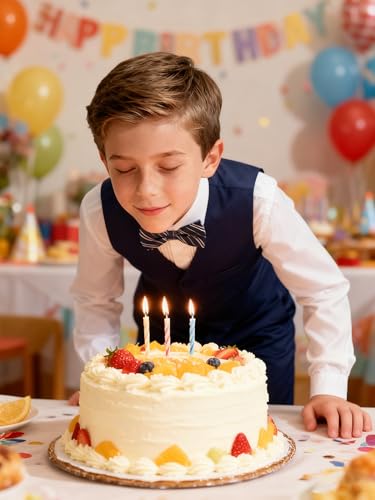 Image of Boys Formal Suit Vest and Pants Set 6 Pieces Suits for Boy Wedding Ring Bearer Outfit for Kids Tuxedo