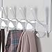 SKOLOO Over The Door Hooks - for Doors up to 4.5cm Thick, No Assembly Required, Stainless Steel Door Hanger with 6 Hooks, Over The Door Hanger for Coats Clothes Hat Towel Jacket, White