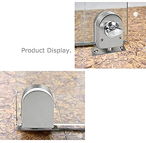 Ranbo Frameless Swinging Door Floor Bolt Lock, No-Drill, 304 Stainless Steel, for 3/8''-1/2''(10mm-12mm) Sliding Glass Doors - Image 3