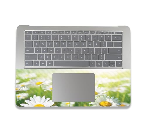 Image of MightySkins Carbon Fiber Skin Compatible with Microsoft Surface Laptop Studio 2 (2023) Full Wrap Kit - Field of Daisies | Protective, Durable Textured Carbon Fiber Finish | Made in The USA