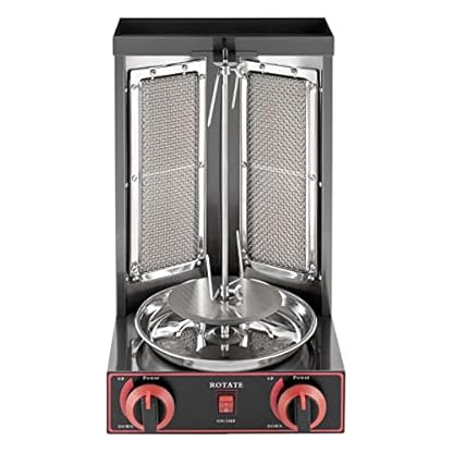 SHZICMY Dönergrill mit Drehbaren Außenspießen, Edelstahl Elektrische Gas Grillmaschine Dönermaschine Tischgrill BBQ Gas Kebab Maschine Gyrosgrill Grillofen 3000W – Bild 5