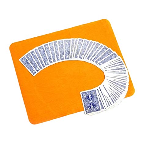 MilesMagic Magician’s Card Mat for Playing Cards, Poker, Coins Routines, Gimmicks and Magic Trick Close Up Performances | Made of Velvet, Soft and Light (Yellow)