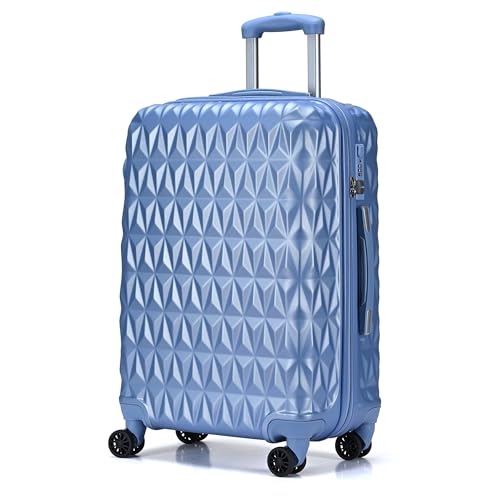 RMW Suitcase Large Hard Shell | Trolley Suitcases | 3 Digit Combination Lock| 4 Dual Spinner Wheels | Lightweight | Hold Check in Luggage | Aluminum Telescopic Handle (Ice Blue, Large 28")