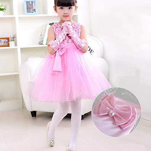 Auhoky 4 Pairs Little Girls Long Princess Costume Formal Glove Age 3-8(4 Colors) #TOP6