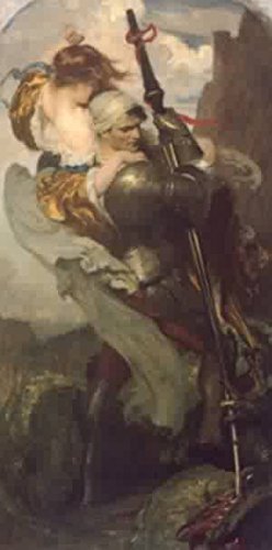 Peinture à l'huile St George de J Solomon, reproduction sur toile élégante 12x16 pouces