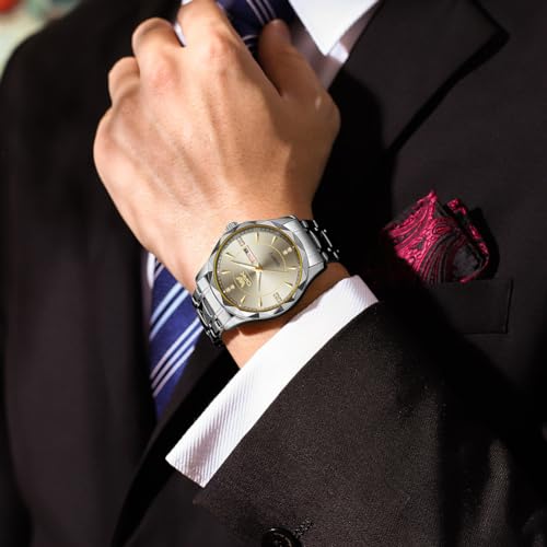 Image of OPK Watches for Men Diamond Roman Analog Mens Watches Waterproof Large Stainless Steel Men Wrist Watch Business Father Gift Watch Blue