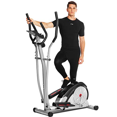 ANCHEER Elliptical MachineTrainer Indoor Eliptical Exercise Equipment Compact Machine with Digital Monitor