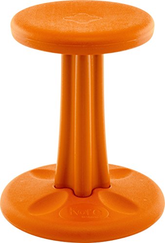 Kore Wobble Chair - Flexible Seating Stool for Classroom, Elementary School, ADD/ADHD - Made in USA - Junior- Age 8-9, Grade 3-4, Orange (16in)