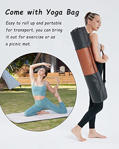 Yuren Yoga Mat Thick Exercise Mats Extra Wide, All Purpose Workout Mat For Home Gym Fitness With Yoga Mat Bag Strap（72"X35", 10Mm Orange） #TOP6