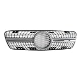 Front Grill Racing Grill Front Grille Compatible For Mercedes Benz W163 ML Class ML320 ML350 1999-2004 Upper Bumper Hood Mesh With Insect Proof Cover(A Silver)