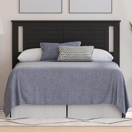ComfIQ Serene Poplar Wood Full Headboard in Black