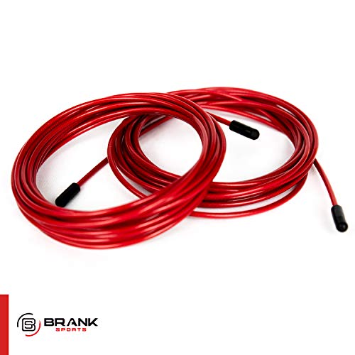 BRANK Sports® Paquetes de cables de repuesto para Combas Crossfit | 2 Cuerdas de Acero Para Cuerdas de Saltar de Velocidad