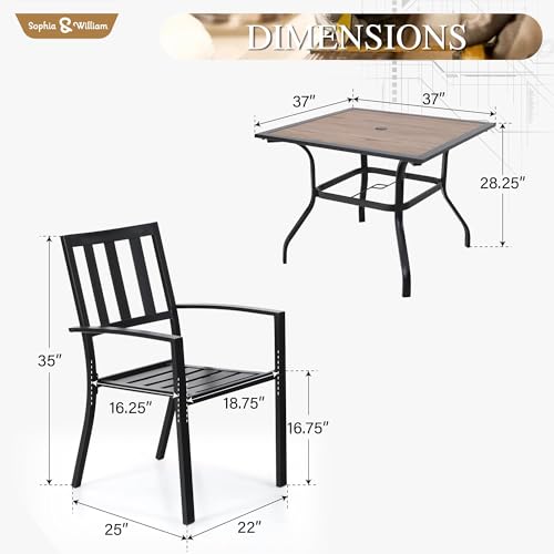 Image of Sophia & William Patio Table and Chairs Set, Outdoor Dining Set for 4
