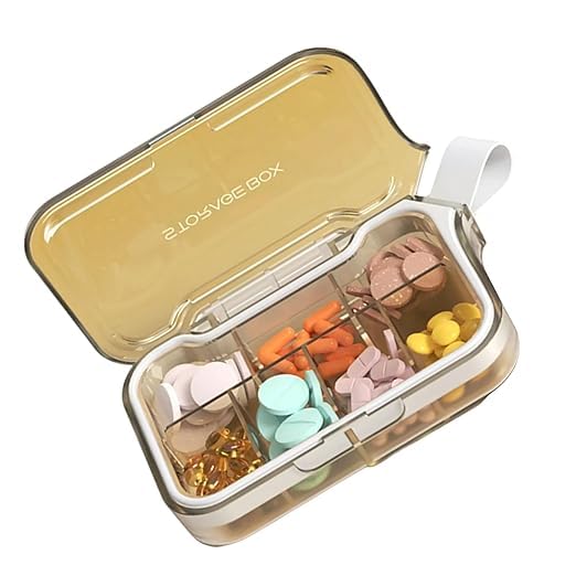 GOPAL IMPORTS Pill Organizer Pill Box with 7 Compartments, Vitamin, Supplement Holder, Transparent Storage Box with Safety Lid, Large Pill Dispenser for Home And Travel(1 Pcs)-image-18