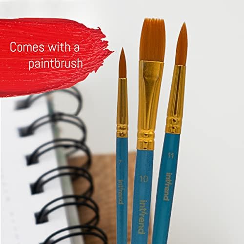 int!rend Acrylic Paint Set + Brushes - 14 Acrylic Craft Paints x 18ml for Children & Adults - Waterproof Colours for Painting Canvas, Wood, Clay & Paper