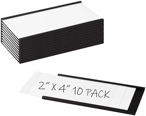 Realth C Channel Magentic Label Holders 10 Pack 2' x 4'' with Paper ...