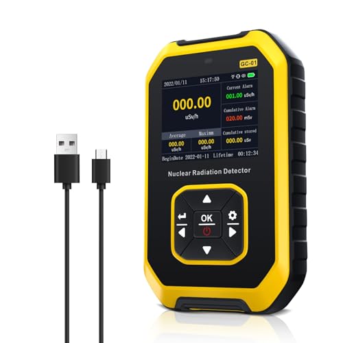 Detector de radiación nuclear Geiger portátil con pantalla LCD, monitor de radiación recargable, probador de rayos X Beta Gamma, aplicado para el hogar, exterior, industrial