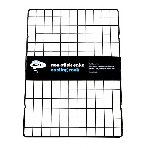 Chef Aid Non-Stick Cake Cooling Tray Measuring 25cm x 35cm, Perfect for Cooling Fresh Baked Cakes, Cookies and savouries, Dishwasher and Oven Safe at Moderate tempertures Moderate tempertures