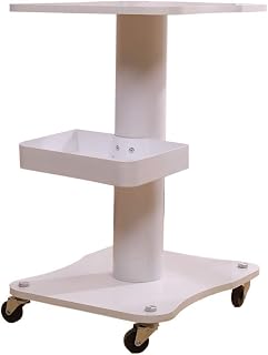 AUNEVN Movable Trolleys Storage Rack Serving Cart Cart Trolley White Beauty Salon Rolling Trolley,Professional Salon Utility Cart with Roller Wheels,For Salon Spa Equipment Storage/White/40X48X70Cm