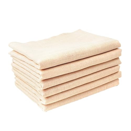 Milisten 6 Piezas babero toalla de lactancia Toalla de alimentación para bebés toallas de gasa pequeño pañuelo toallas cuadradas Beige
