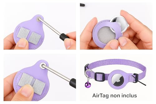 AirTag Cat Collar, Reflective Breakaway Collar with Bell, Adjustable, Soft Nylon, Compatible with Apple AirTag - Image 3