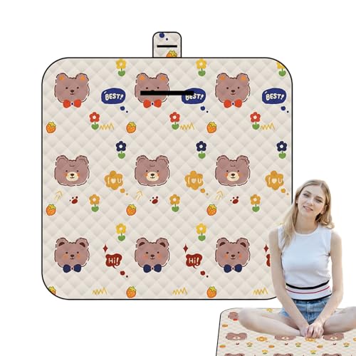 demaxiyad Manta de picnic, manta de playa, tapete de picnic impermeable, lavable al aire libre, estilo bonito, fácil de transportar y plegable, para camping, parque, jardín, playa, picnic familiar