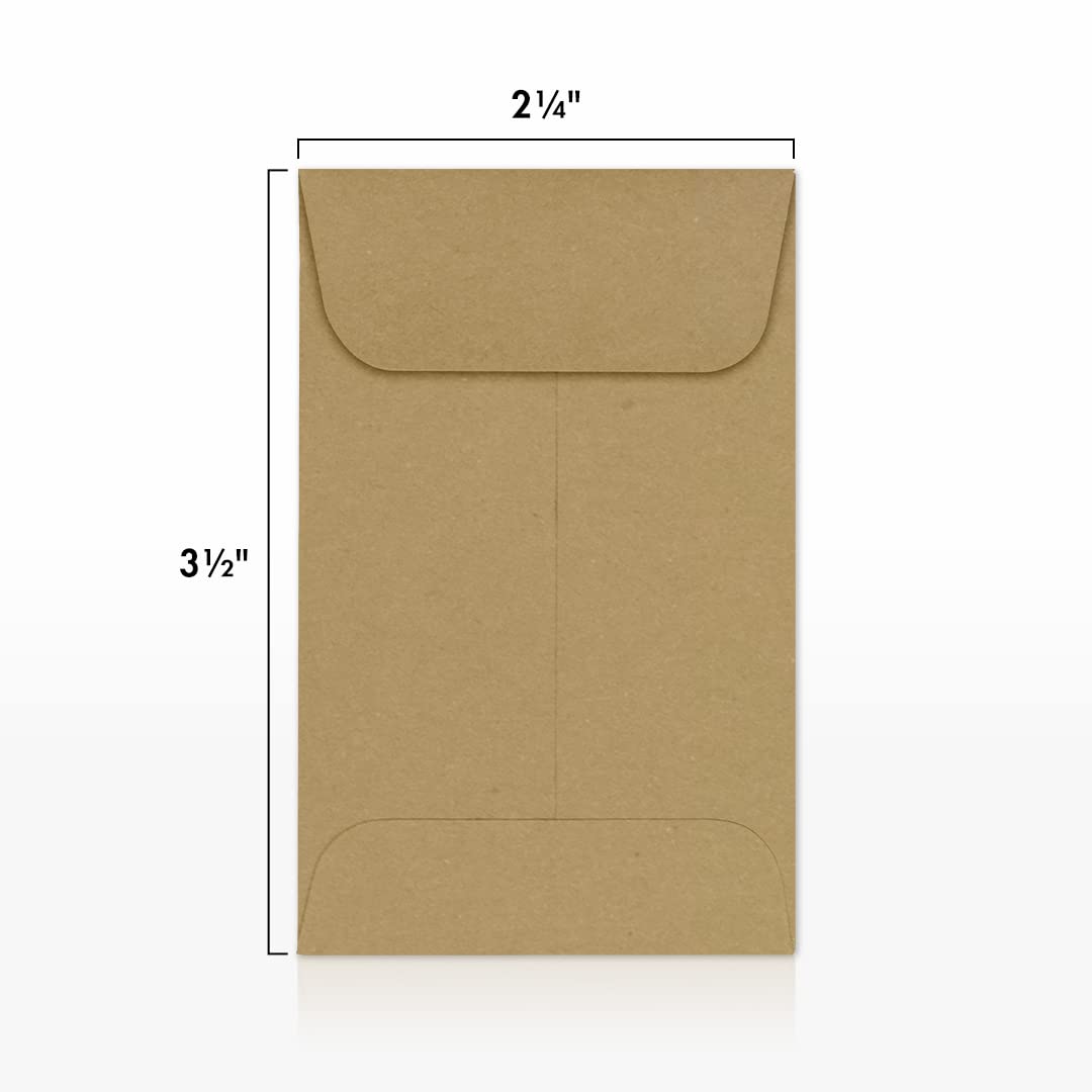 1 pièce de monnaie enveloppes 2 1/4 x 3 1/2 en 57.15 x 88.9 mm Grocery Bag Brown