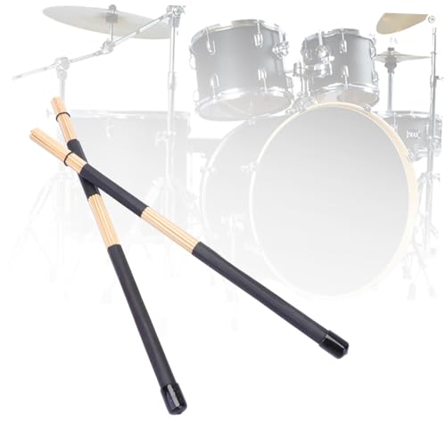 Baquetas de madera para jazz, 1 par, mango de goma, negro, para batería y percusión miniatura 1