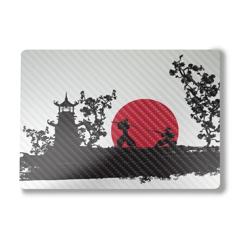 Carbon Fiber Laptop Skin Compatible with Alienware M18 R2 (2024) - Nihon Samurai - Premium 3M Vinyl Protective Wrap Decal Cover - Easy to Apply | Crafted in The USA by MightySkins