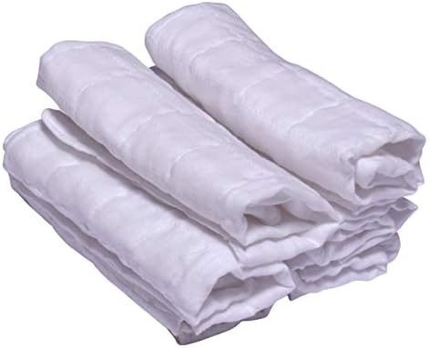 Baby Boy's and Baby Girl's Cotton Towel,White, Large- Set of 6 Pieces