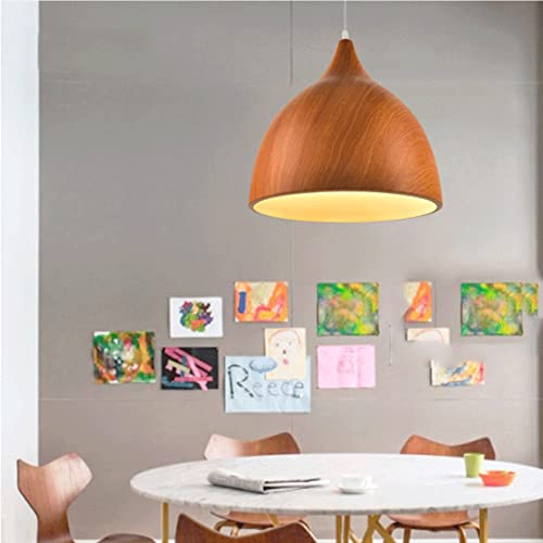 Candelabros para techos oscuros solucionados con lámpara colgante grano de madera industrial E27 4