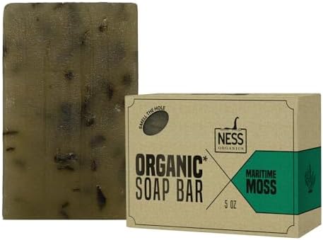 Ness Mens Soap Bar - Maritime Moss Scent, Natural Soap For Men With Organic Ingredients, Mens Bar Soap With Essential Oils, Moisturizing Bar Soap For Men, Handmade In The USA, Cruelty Free, Vegan