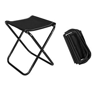 Opvouwbaar Reis Stoeltje Compact Camping Krukje Zwart
